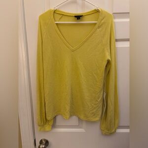 Lumiere Bright Yellow V-Neck Raglan Sweatshirt